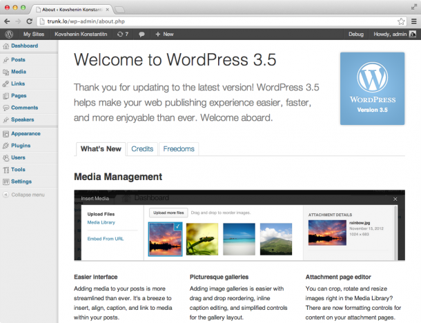 WordPress 3.5 RC1