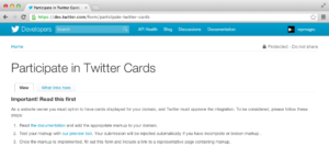 Заявка для Twitter Cards