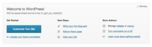 Экран приветствия в WordPress 3.5