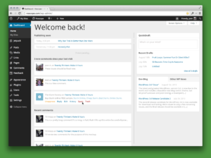 Новый экран консоли WordPress