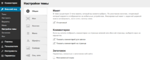 Настройки темы Fruitful