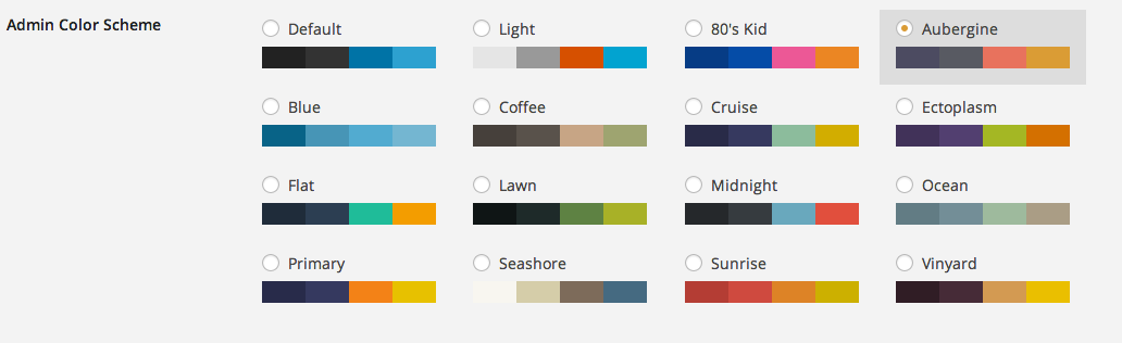 Дополнительные цветовые схемы для WordPress 3.8