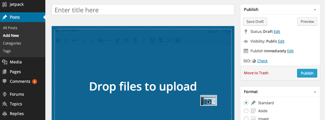 Загрузка файлов в WordPress 3.9