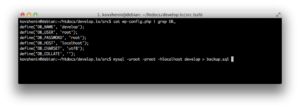 Запуск утилиты mysqldump