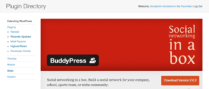 Баннер плагина BuddyPress на сайте WordPress.org