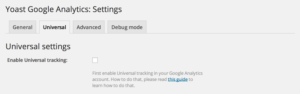 Поддержка Universal Analytics