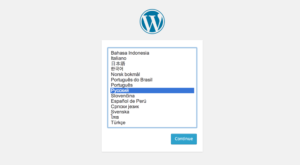 Выбор языка при установке WordPress