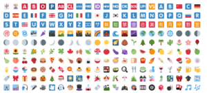 Часть набора иконок Twemoji