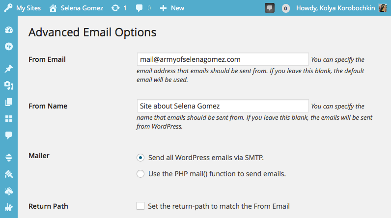 Mail from php. Php функция mail. Regular mail. SMTP WORDPRESS.