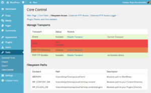 Работа с файловой системой в Core Control