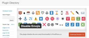 Плагин Disable Emojis для WordPress