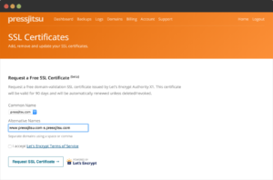 Установка SSL сертификата Let's Encrypt на Pressjitsu