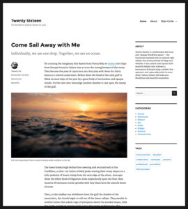Новая тема Twenty Sixteen для WordPress 4.4