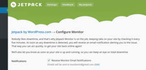 Конфигурация Jetpack Monitor