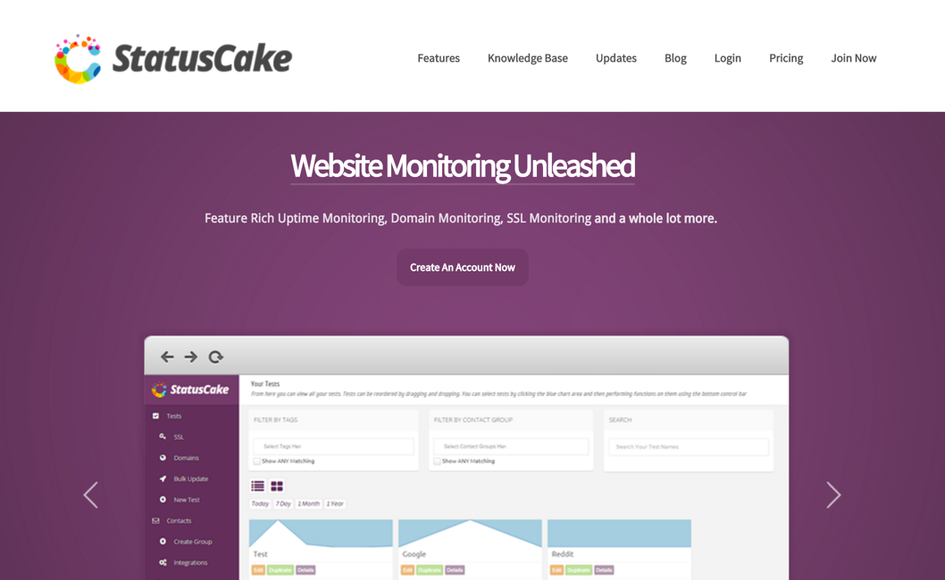 Сервис StatusCake для отслеживания доступности сайтов
