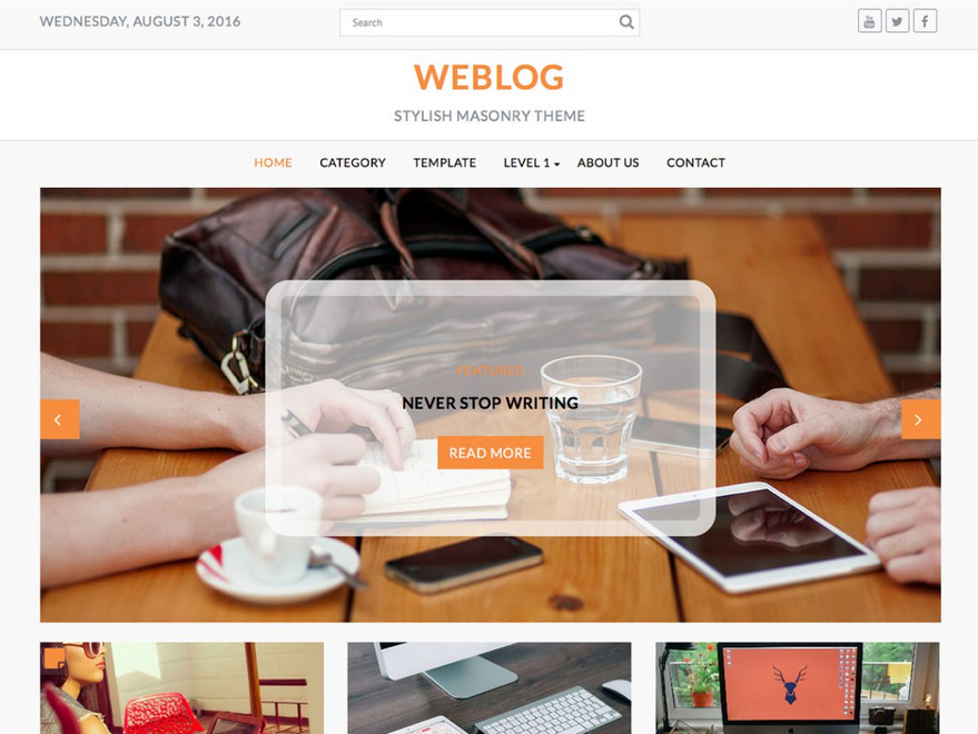 Блоговая тема Weblog для WordPress